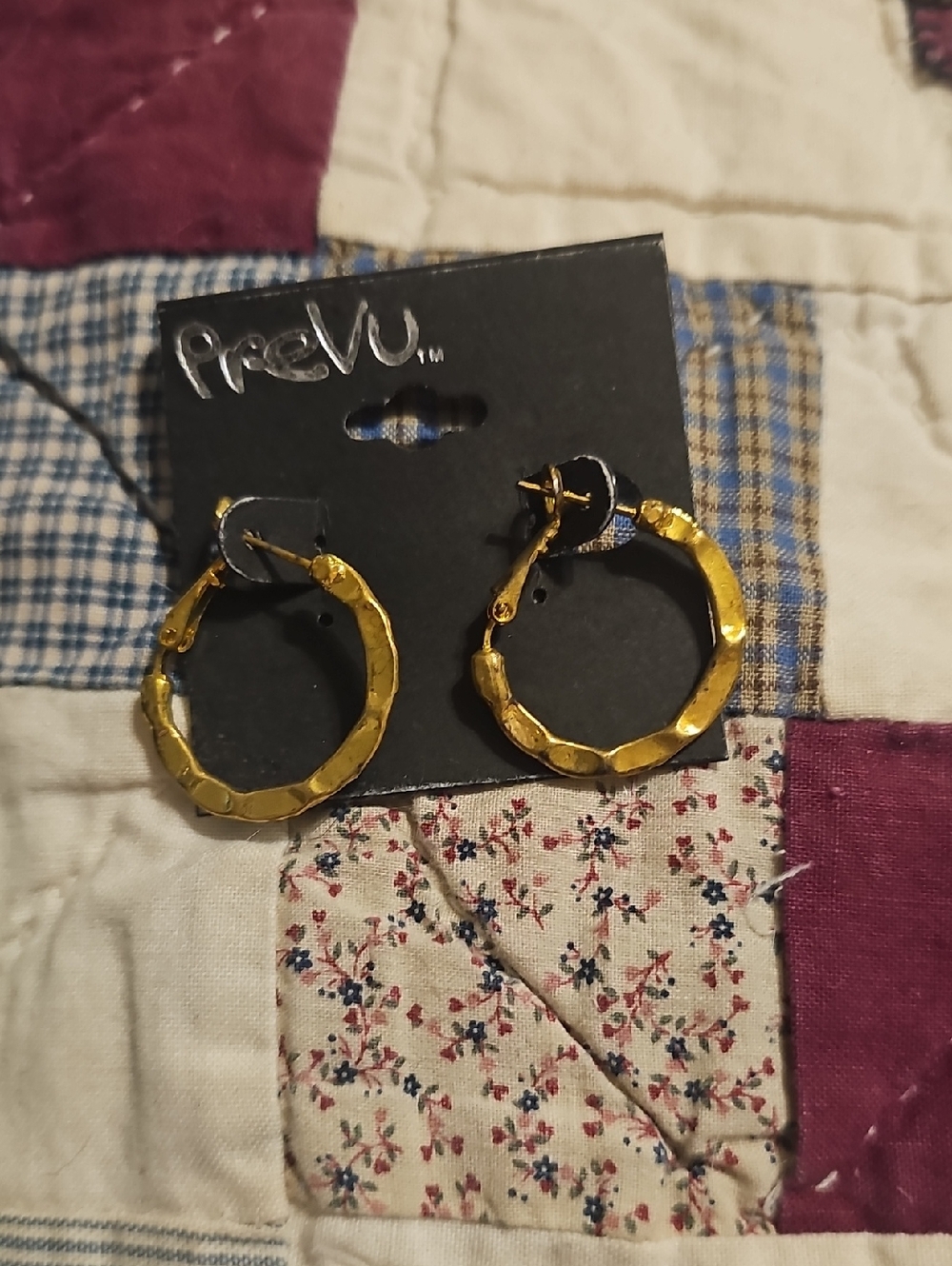 Gold Textured Hoop Earrings